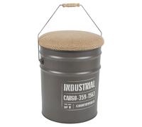 URBNLIVING retro Vintage Rustic Industrial Style Round Barstools For Kitchen or Pub Can Stools 4 colours (Gold)