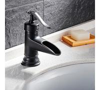 Black Retro Waterfall Tap Hot and Cold Single Handle Bathroom Sink Taps Antique Washbasin Mixer Tap
