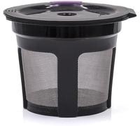 Black Reusable Coffee K-Cup Filter Baskets for 1.0 and 2.0 Brewers, Coffee Capsule Plastic Filter, 20ml K Cup Coffee Pod Reusable Coffee Filters with 20 Pcs Filter Paper, for Office Coffee Shop