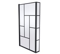 Black Reversible Square L Shape 6mm Toughened Safety Glass Bath Screen