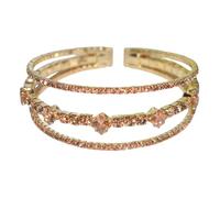 Black Rhinestone Cuff Bracelet for Women - Self Love Jewelry, Sparkly Adjustable Bangle for Wedding & Party (Rose Gold)