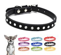 Black Rhinestone Dog Collars For Small Dogs Bling Small Dog Collar Girls Crystal Diamond Puppy Collar Boys Sparkling Glitter Cat Collars For Kitten XXS XS Small Medium Breed Pets, S