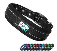 Black Rhino Comfort Collar Ultra Soft Neoprene - Reflective Dog Collar Suitable for All Breeds - Heavy-Duty, Adjustable, Padded, and Waterproof - XLarge, Black