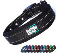 Black Rhino Dog Collar - Heavy-Duty Adjustable and Reflective Waterproof Dog Collars - Soft Neoprene Padded Dog Collar Suitable for All Breeds - Ideal Fit for Active Dogs - Large, Black