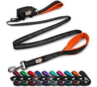 Black Rhino Dog Lead - Heavy Duty - Medium & Large Dogs | 6ft Long Leashes | Two Traffic Padded Comfort Handles for Safety Control Training - Double Handle Reflective Lead (Orange)
