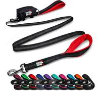 Black Rhino Dog Leash - Heavy Duty - Medium & Large Dogs | 6ft Long Leashes | Two Traffic Padded Comfort Handles for Safety Control Training - Double Handle Reflective Lead - (Red)
