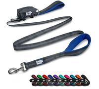 Black Rhino Dog Leash - Heavy Duty - Medium & Large Dogs | 6ft Long Leashes | Two Traffic Padded Comfort Handles for Safety Control Training - Double Handle Reflective Lead - (Blue)