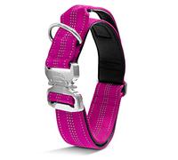 Black Rhino - Tactical Dog Collar Ultra-Soft Neoprene Padded Dog Collars for Medium, Large, XL Dogs | Heavy Duty Metal Buckle | Padded Handle for Dog Training (XL, Pink) , dog collar large dogs