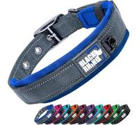 Black Rhino - The Comfort Collar Ultra Soft Neoprene Padded Dog Collar for All Breeds - for Large and Small Dogs - Heavy Duty Adjustable Reflective Weatherproof (XLarge, Blue/Grey)