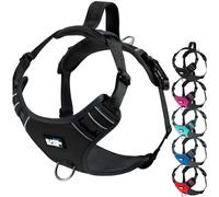 Black Rhino - The Comfort Dog Harness with Mesh Padded Vest for Small - Large Breeds | Adjustable | Reflective (Medium, Black/Bl)