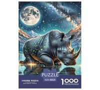 Black Rhinoceros Jigsaw Puzzle Adult And Children Educational Games Gifts Fun Activity for Home Birthday Jumbo Age 12+ for Adults 38x26cm/1000pcs