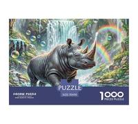 Black Rhinoceros Puzzle 1000 Pieces Adults Teens Decorative Hobby Entertainment Gift Ready Eco Board 70x50cm/1000pcs