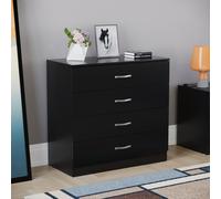 (Black) Riano 4 Drawer Chest of Drawers Bedroom Storage