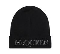 Black Ribbed Beanie Hat Aw22 - male - Alexander McQueen - Accessories - Black - L - Accessories L