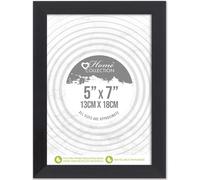 Black Ribbed Design Freestanding Wall Mount Picture Photo Frame 5 x 7"