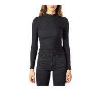 Black Ribbed Knit Mock Neck Top - female - ONLY - Turtlenecks - Black - M - Knitwear M