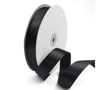 Black Ribbon - 25mm Width (1") Satin Ribbon 91 Meters (Full Reel) for Gift Wrapping, Card Making, Crafts and Scrapbooking