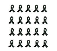 Black Ribbon Awareness Pin 20 Pcs Melanoma Cancer Skin Cancer Awareness Pin Accidents Anti-Terrorism Gang Prevention Awareness Lapel Brooches