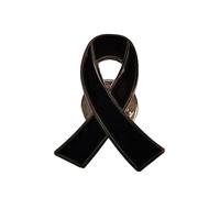 Black Ribbon Enamel Lapel Pins - 10/20/50/100/200 pcs with Secure Clutch Parkinson's Disease Awareness Badge - for Charity Events, Commemoration (Ideal for Queen Elizabeth II Tribute) (100pcs)