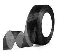 Black Ribbon for Gift Wrapping Black Organza Ribbon Thick 25mm 50 Yards Thick Ribbons for Crafting Ribbons for Gift Wrapping Easter Basket Christmas Tree Flower Bouquet Bow Hair Wedding Car Birthday