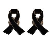 Black Ribbon Pin Badge Brooch Funerals Memorial Pin Badge Black Funeral Enamel Mourning Pin Brooch D7U0 Ribbon Brooch Badge