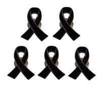Black Ribbon Pin Badge Brooch Funerals Memorial Pin Queen's Mourning Commemorative Badge Black Enamel Brooch (4 Pcs)