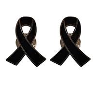 Black Ribbon Pin Badge Brooch Funerals Memorial Pin Ribbon Brooch Mourning Badge Pin Black Funeral Badge Enamel R4x8 Brooch