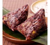 Black rice honey dates＆bean paste Zongzi, Duanwu sweet Zongzi, nutritious purple Glutinous rice cakes, traditional hand-made cakes, Chinese snacks, dumplings, dessert (Bean paste filling,6 pcs)