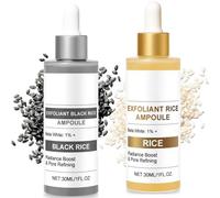 Black Rice Peeling Ampoule, White & Black Rice Ampoule, Soft Exfoliating Face And Body Scrub Dead Skin Cells, Exfoliating Toner Face, Hydrating Formula for All Skin Types Korean Skin Care (A+B)
