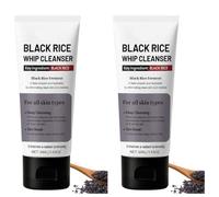 Black Rice Whip Cleanser,Gentle Foaming Face Wash,Gentle Remove Excess, Cleanses Impurities and Makeup Residue, Suitable for all Skin Types