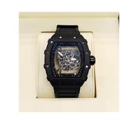 (Black) Richard 3-pin transparent bottoming full function men's watch top brand luxury watch men's quartz automatic calendar couple 2023 Watches