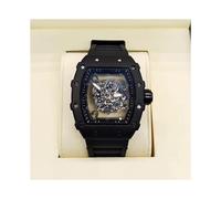 (Black) Richard 3-pin transparent bottoming full function men's watch top brand luxury watch men's quartz automatic calendar couple 2023 Watches