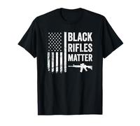 Black Rifles Matter - Funny Pro Gun Rights American Flag T-Shirt