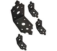 Black Right Angle Brackets 90 Degree Decorative Metal Corner Brace Joint Heavy Duty Powder Coated Ornamental L Shaped Repair Steel Sheet 2.5"x 2.5"x 1.5"x 0,1" (65 x 65 x 40 x 2.5mm) Pack of 4pcs