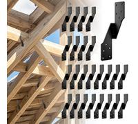 Black Right Hurricane Brackets,Hurricane Ties for Rafters,Hurricane Clips,Hurricane Straps for Shed,Seismic/Truss Brackets,Hurricane Straps for Building,Rafter Hangers(Right 25 pcs)