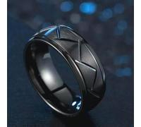 Black Ring Comfort Fit Plain Wedding Band Men Women Stainless Steel Size 6-13-6