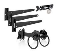 Black Ring Gate Kit Complete With T Hinges, Brenton Bolt & Discus Padlock