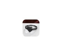 Black Rings Heart Cubic Zirconia Rings Love Ring Summer Accessories For Party Anniversary Birthday Gifts for Women, No Gemstone