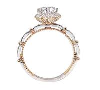 Black Rings Set On The Run Flower Ring Zircon Ring Women's Two Colour High All Roses Is Charming And Catching Personality Accessory Suitable For Any Outfit, 7, Metal, No Gemstone