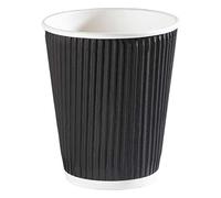 Black Ripple Disposable Paper Coffee Cups 10oz / 280ml - Case of 500 - Takeaway Cups