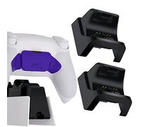 Black RiseDock Kit & Stand for ps5 Controller Charging Dock eXtremeRate RISE & RISE4 Remap Kit, Redesigned Charging Station Extenders for ps5 Controller HEXGAMING Rival, Rival Pro & Ultimate