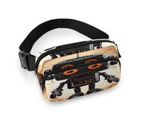 Black Robot Fanny Pack Belt Bag with Adjustable Strap Fashion Waist Bag for Outdoor Sports Hiking