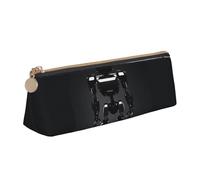 Black Robot Print Students Supplies Higher Capacity Pencil Pouch Pen Case School Travel Office Desk