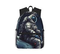 Black robot Travel Backpack for Women Men Waterproof Carry On Backpack 15.6inch Laptop Backpack, Astronaut Space, One size