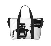(Black Robot) Waterproof Lightweight Hand Travel Bag - Large Carry-On for 3-5 Day Trips | Air Travel, Sports, Weekend Use | Men & Women (1-Pack)