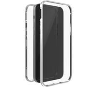 Black Rock - Case 360 degree glass case suitable for Apple iPhone 13 I magnetic closure, transparent, cover (transparent with silver frame)
