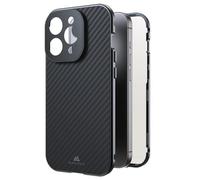 Black Rock Case for iPhone 15 Pro (Carbon Coating, Camera Protection, Metal Frame, 360° All-Round Protection, Wireless Charging Compatible, Ultra Thin, Slim, Magnet, Cover, Mobile Phone Case, Case)