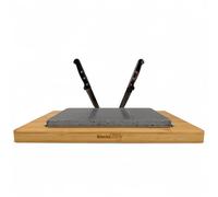 Black Rock Grill Large Lava Sizzler Finishing Warming Platter, with authentic Brazilian crafted Tramontina steak knives. Real Italian Lava Serving Stone for Steak & Fajitas.
