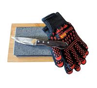 Black Rock Grill Lava Stone Steak Cooking Rock Set, Hot Stone Cooking (One Gift Set). Gift set includes Lava stone, underplate, bamboo board, heat resistiant gloves and a Tramontina steak knife.