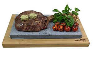 Black Rock Grill Premium Steak on a Stone Sharing Set - Elevate Your Tabletop Dining Experience with Lava Stone Grilling